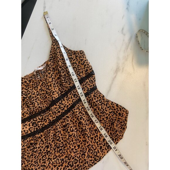 Women's Leopard Ladder Trim‎ Tank Top S MiAmi Francesca's Mobwife Cheetah Party - Picture 7 of 8
